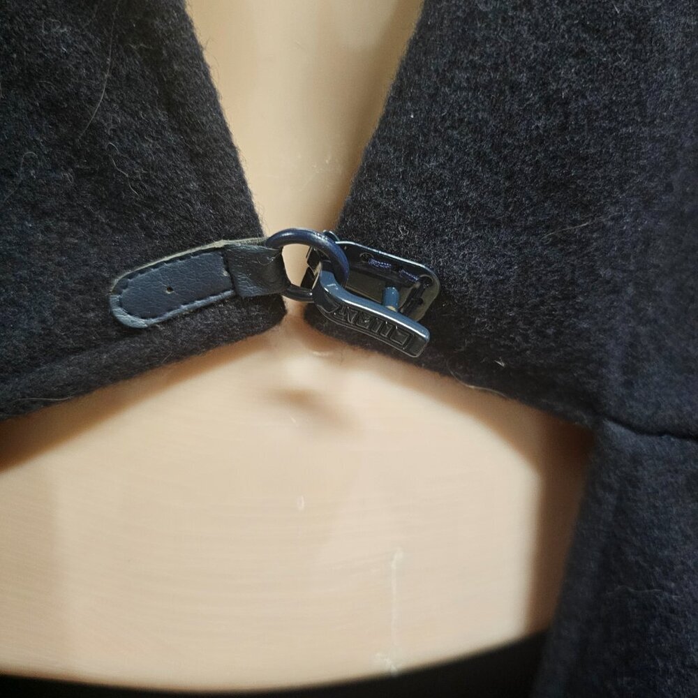 Anthropologie Gabriel for Sach Wool Poncho Coat Women One Size Navy Blue - Picture 7 of 14